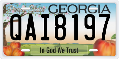 GA license plate QAI8197
