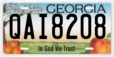 GA license plate QAI8208