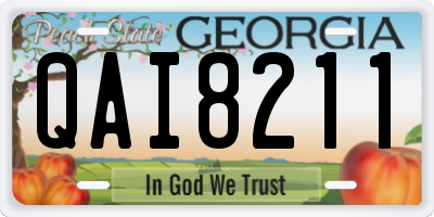 GA license plate QAI8211