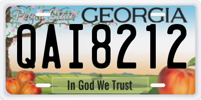 GA license plate QAI8212