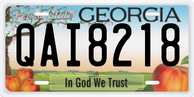 GA license plate QAI8218