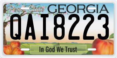 GA license plate QAI8223