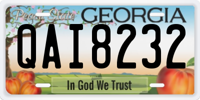 GA license plate QAI8232
