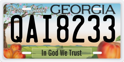 GA license plate QAI8233