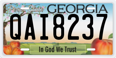 GA license plate QAI8237