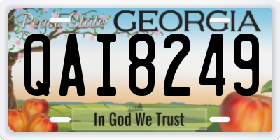 GA license plate QAI8249