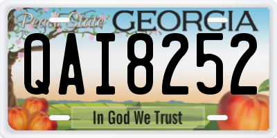 GA license plate QAI8252