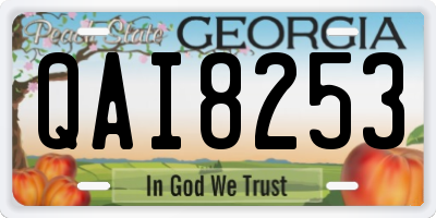 GA license plate QAI8253