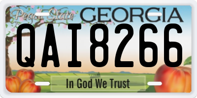 GA license plate QAI8266
