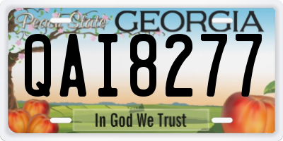 GA license plate QAI8277