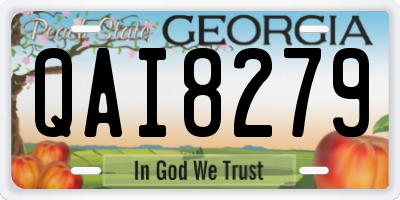 GA license plate QAI8279