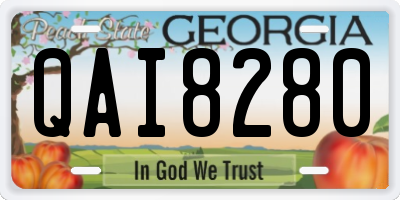 GA license plate QAI8280