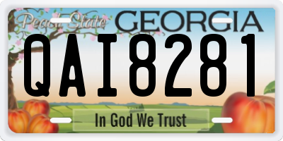 GA license plate QAI8281