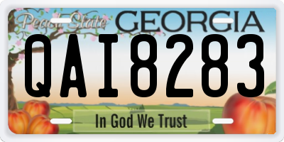 GA license plate QAI8283