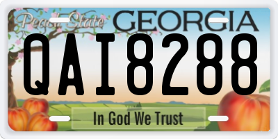 GA license plate QAI8288