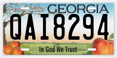 GA license plate QAI8294