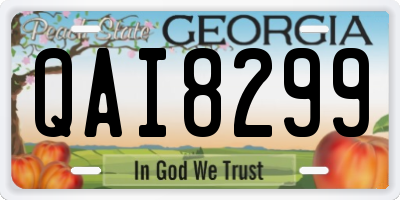GA license plate QAI8299