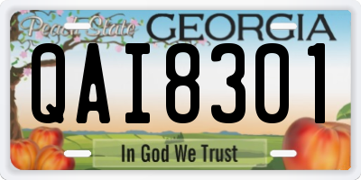 GA license plate QAI8301