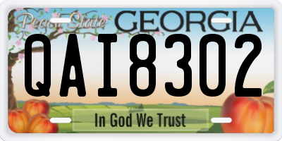 GA license plate QAI8302