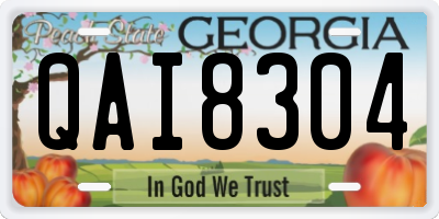 GA license plate QAI8304