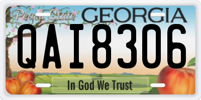 GA license plate QAI8306