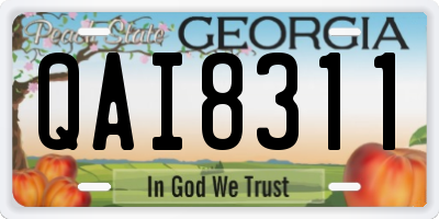 GA license plate QAI8311