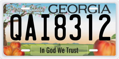 GA license plate QAI8312