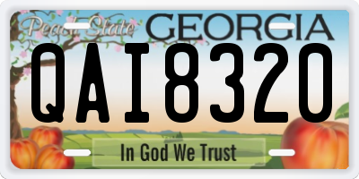 GA license plate QAI8320