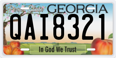 GA license plate QAI8321