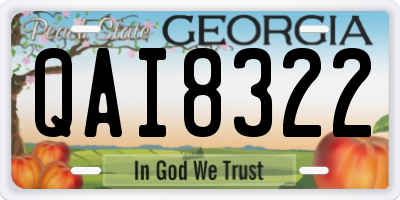 GA license plate QAI8322