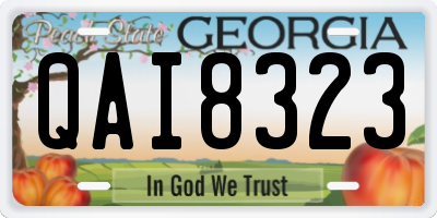 GA license plate QAI8323