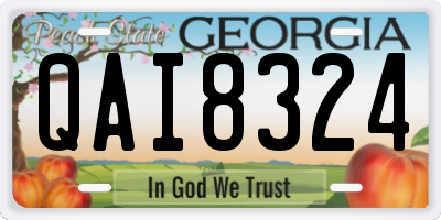 GA license plate QAI8324