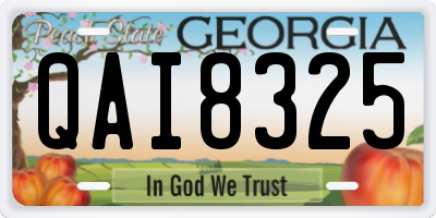 GA license plate QAI8325