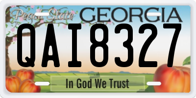 GA license plate QAI8327