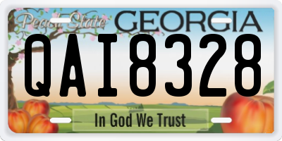 GA license plate QAI8328