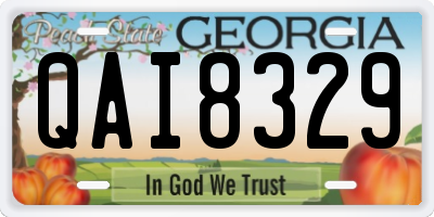 GA license plate QAI8329