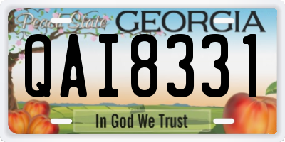 GA license plate QAI8331