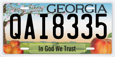 GA license plate QAI8335