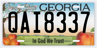 GA license plate QAI8337