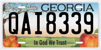 GA license plate QAI8339