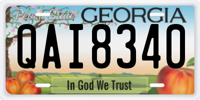 GA license plate QAI8340