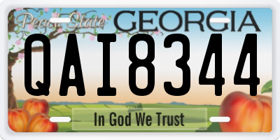 GA license plate QAI8344