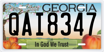 GA license plate QAI8347
