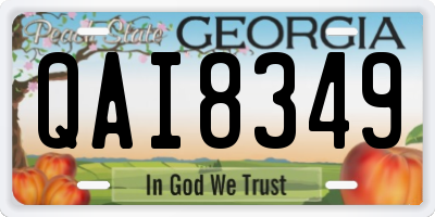 GA license plate QAI8349