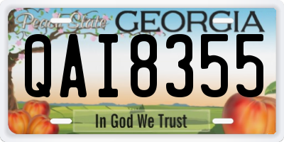 GA license plate QAI8355