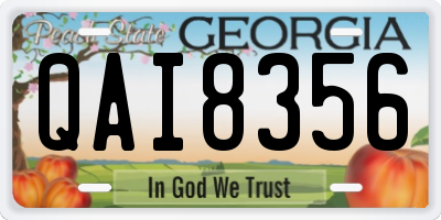 GA license plate QAI8356