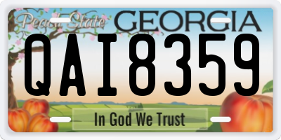 GA license plate QAI8359