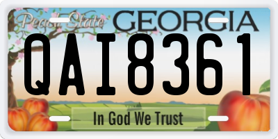 GA license plate QAI8361