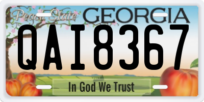 GA license plate QAI8367