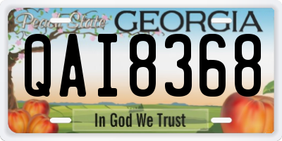 GA license plate QAI8368